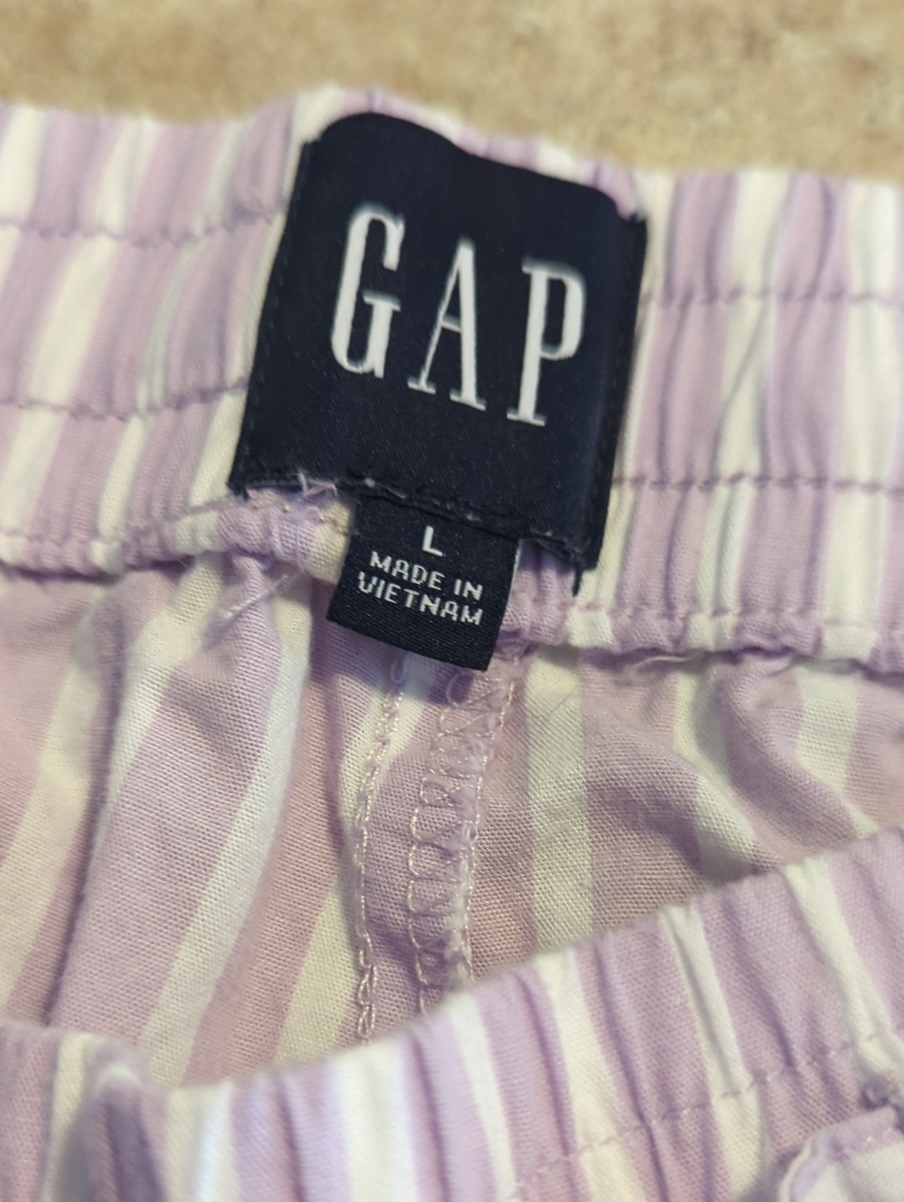 GAP Light Purple & White Striped Pajama Pants NWOT Large Women's Summer - Picture 6 of 8